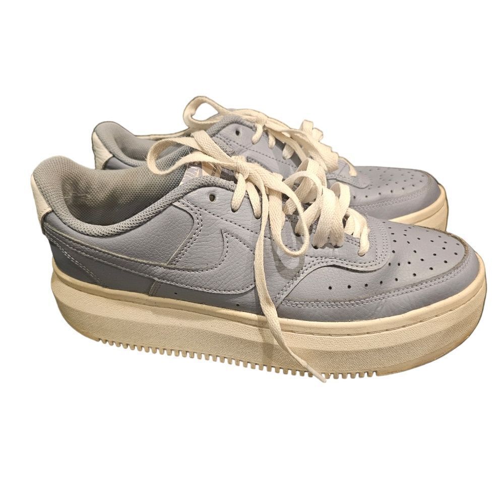 NIKE Court Vision Alta Ashen Slate Platform Sneakers - Size 11